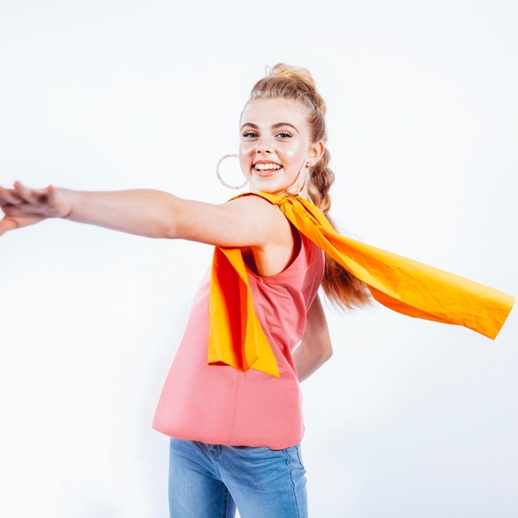 WOLF & RITA - Girls Adelia Pink Sash Blouse NWOT - Picture 1 of 11